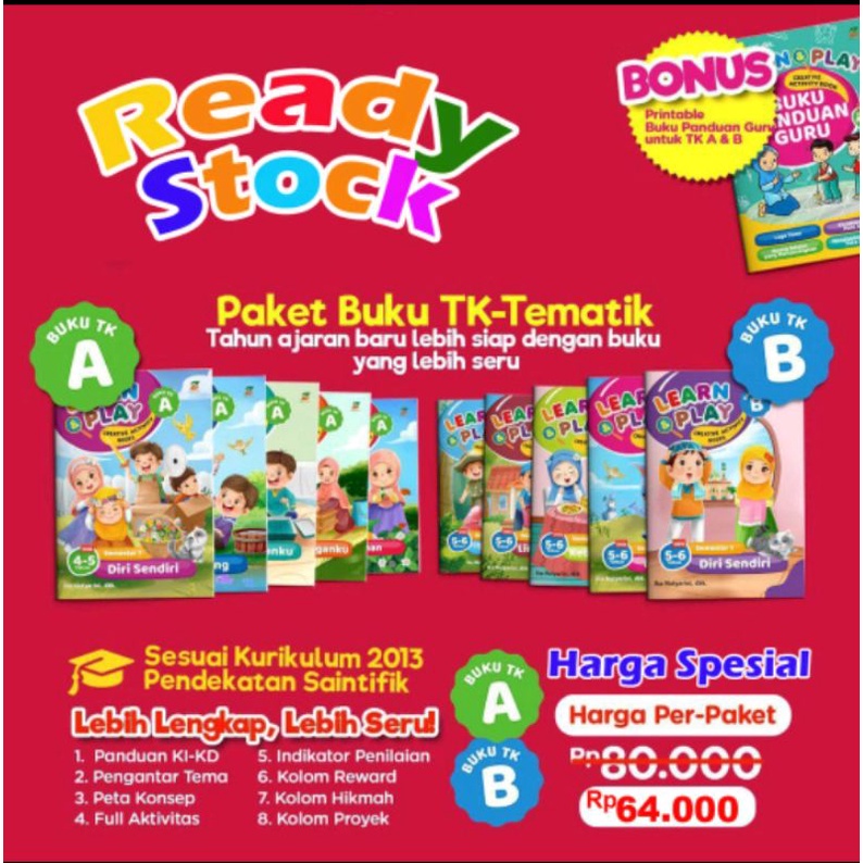 PAKET TEMATIK TK A &amp; TK B LEARN AND PLAY