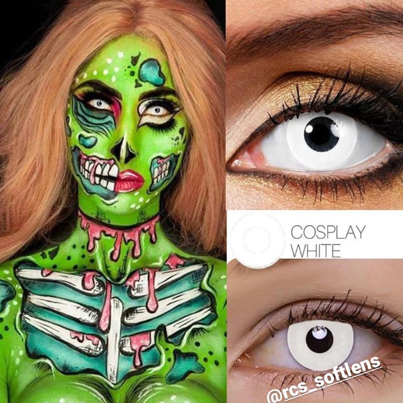 RCS✅  ~  Softlens cosplay halloween softlens putih zombie reptil