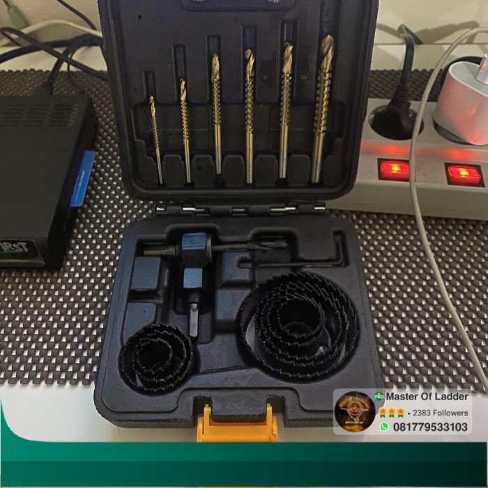 Krisbow HOLE SAW SET / Krisbow Set Gergaji Bor & Mata Gergaji 17 Pcs