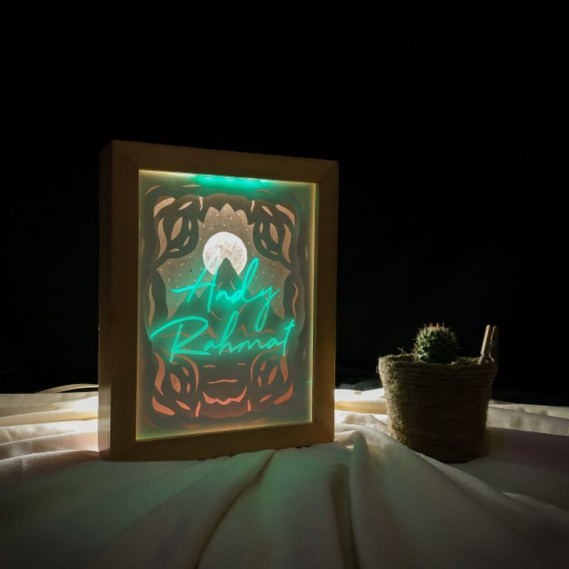 Kado unik lampu tidur paper cut pigura murah unik berkualitas