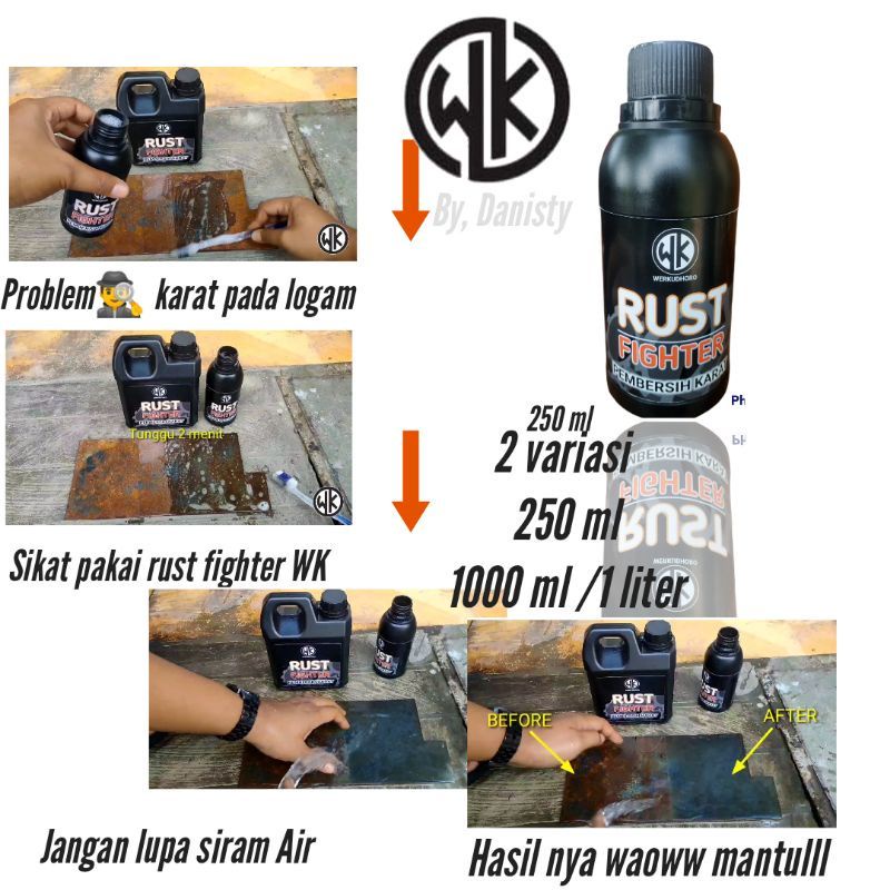 Rush Fighter Pembersih karat mesin motor dan mobil / Pembersih logam berkarat / Pembersih blok mesin 1 liter