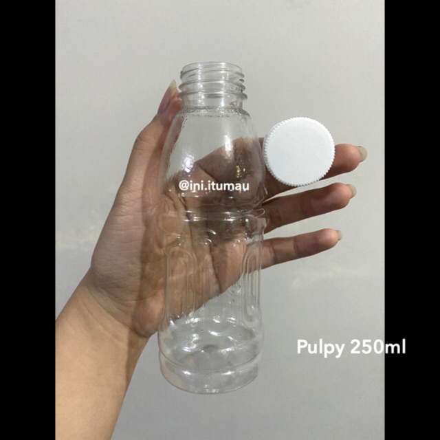 250 ml BOTOL PULPY PLASTIK KOSONG TEH / JUS / JAMU / KOPI / SUSU / CUKA PEMPEK BAHAN PET