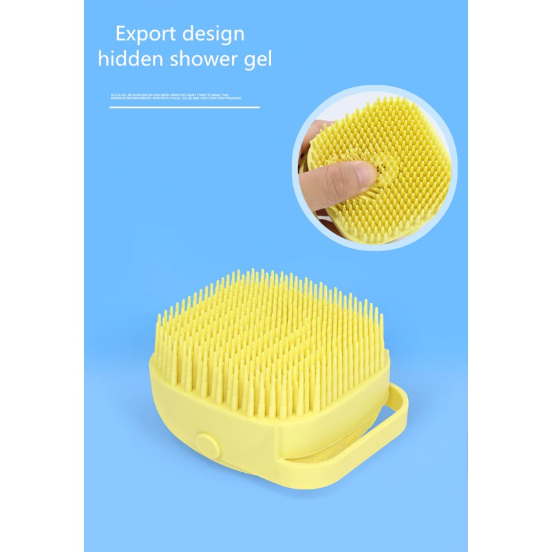 BWOHOPS Sikat Mandi Badan Bath Brush Soft Silicone with Soap Container