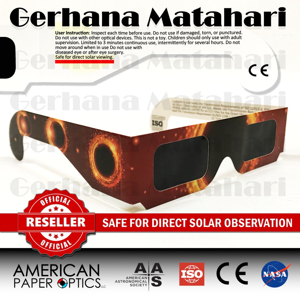 10 Pcs Kacamata Gerhana Matahari Eclipse Glasses American Paper