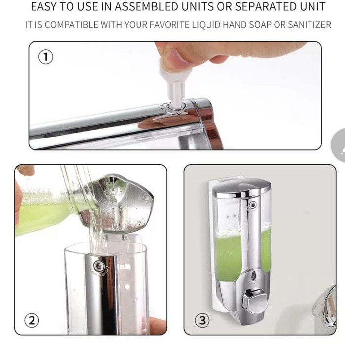 HC Dispenser Sabun Single Manual Tube Tempat Penyimpanan Sabun Cair Tempel Hand Soap Key Lock Import-7
