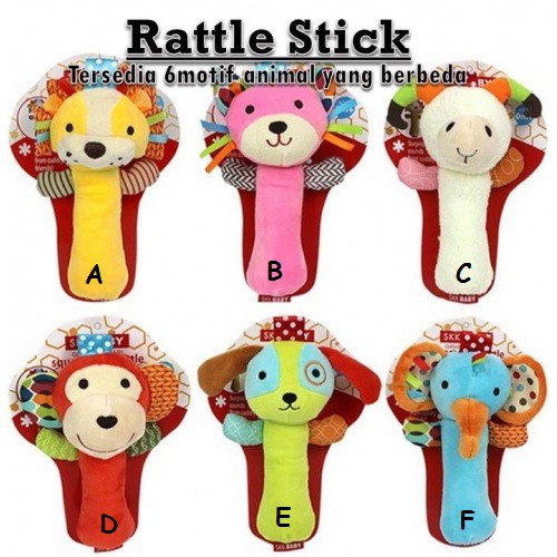 SKK Boneka Mainan Rattle Stick Tangan Bayi Balita / boneka rattle /rattle stick / mainan anak