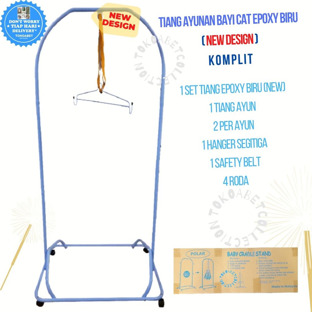 PAKET MANUAL Tiang Ayunan Bayi Cat EPOXY POLAR dan SET Ayunan Karakter termasuk kain ayun kelambu alas kasur motif kartun untuk perlengkapan tidur bayi kebutuhan baby anak TOKOABET