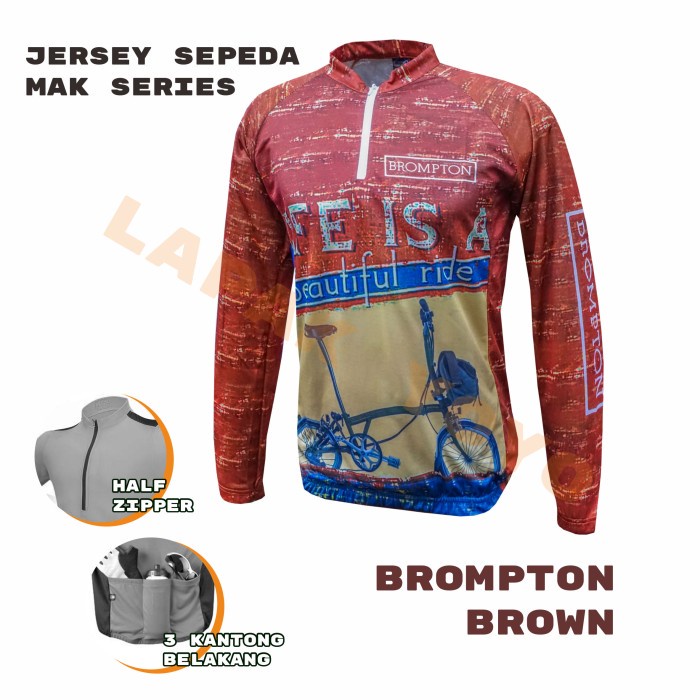 Jersey Sepeda murmer Bahan Spedy 3 Kantung MAK Brompton Brown