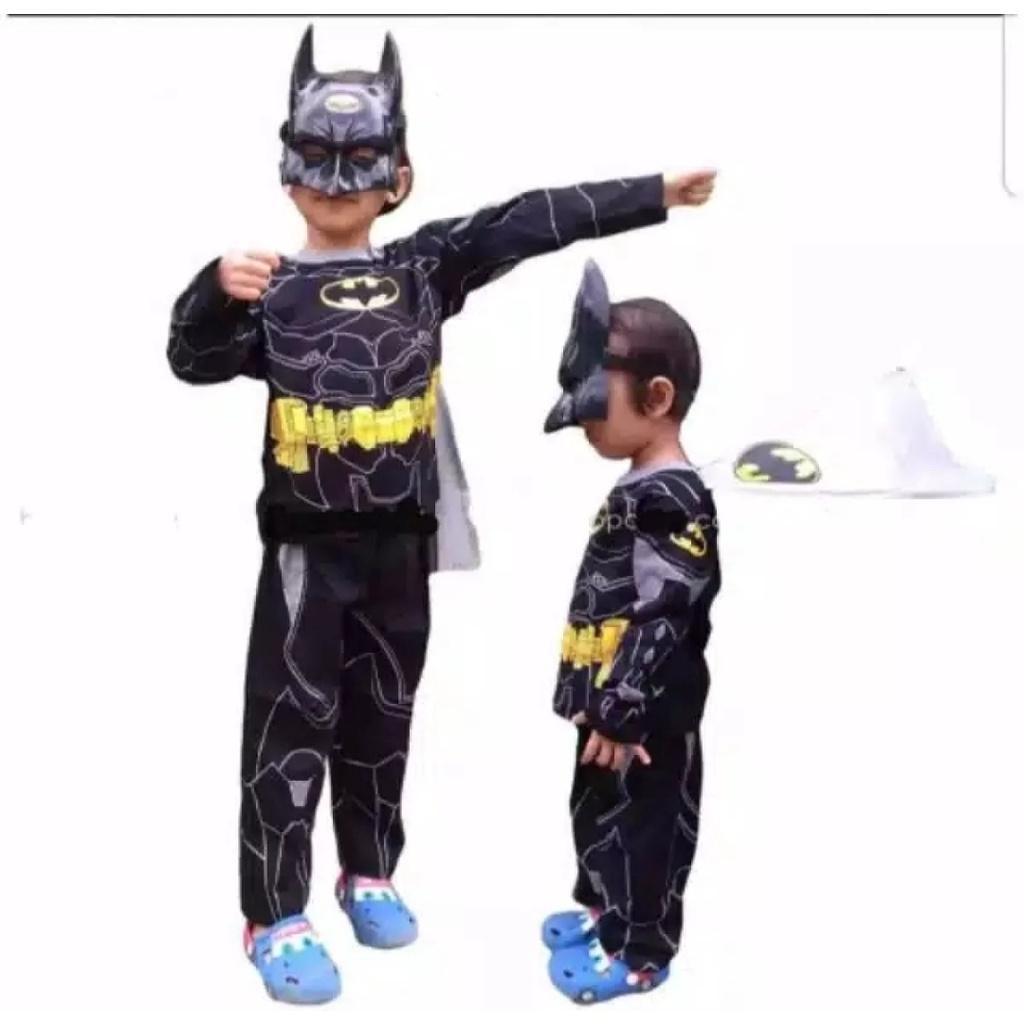 KOSTUM BAJU ANAK BATMAN USIA 2-10 TAHUN GRATIS TOPENG BATMAN / BAJU ANAK LAKI LAKI BATMAN SUPERHERO