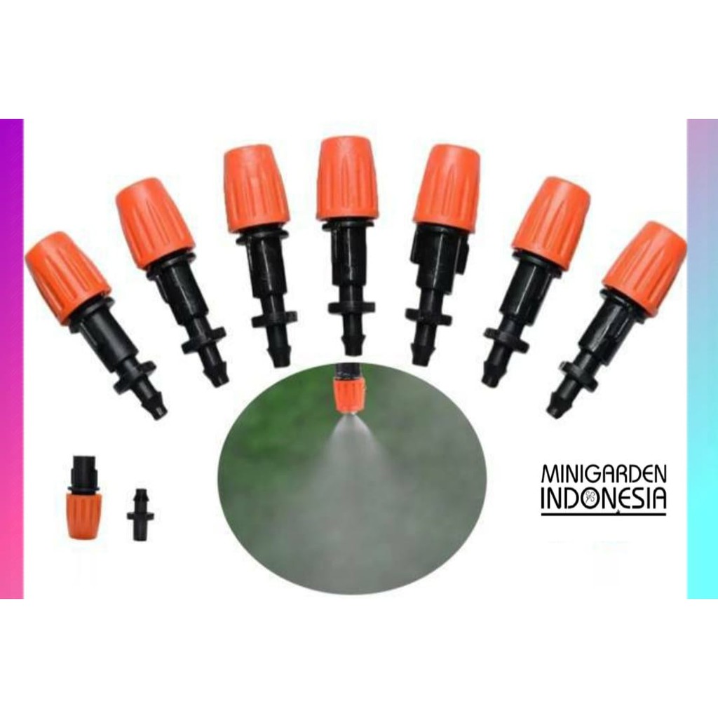 KONEKTOR NEPEL JOINER LURUS fitting sprayer sprinkler head mist ke selang  4/7MM PE 7MM alat siram