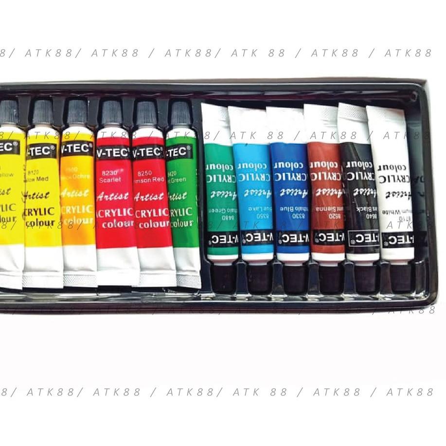 

[KODE KCES8] Cat Acrylic Vtec 6Ml 12 warna Cat Acrilic Vtec 6ml Cat Akrilik Vtec