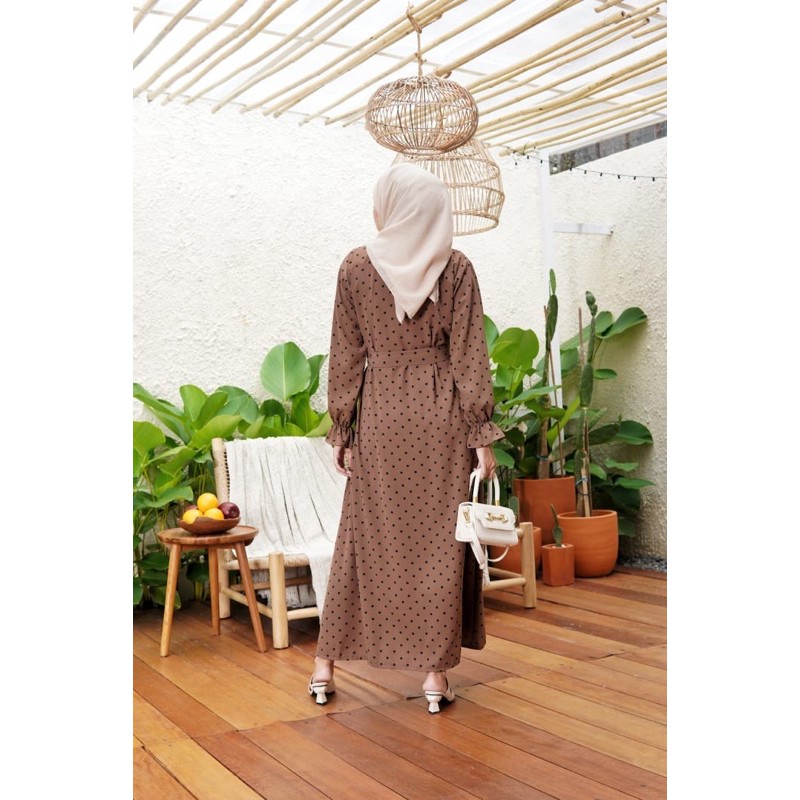 Baju Gamis Wanita TERMURAH Gamis Polkadot Woolpeach 5167