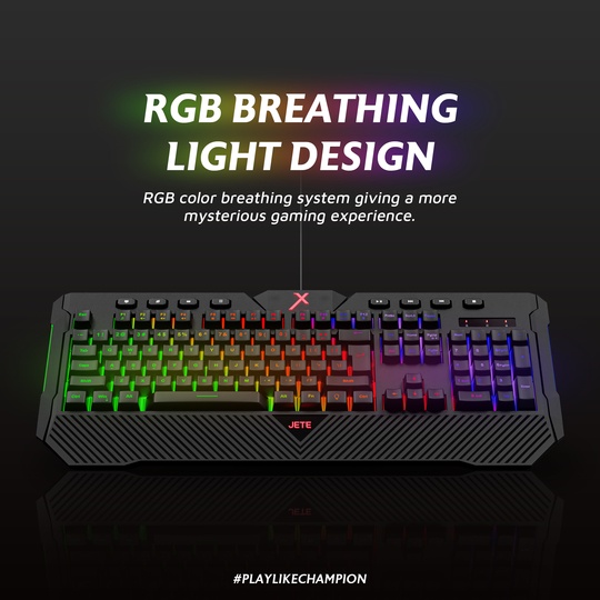 Keyboard Gaming RGB Semi Mechanical JETE KBX2 - Garansi 2 Tahun