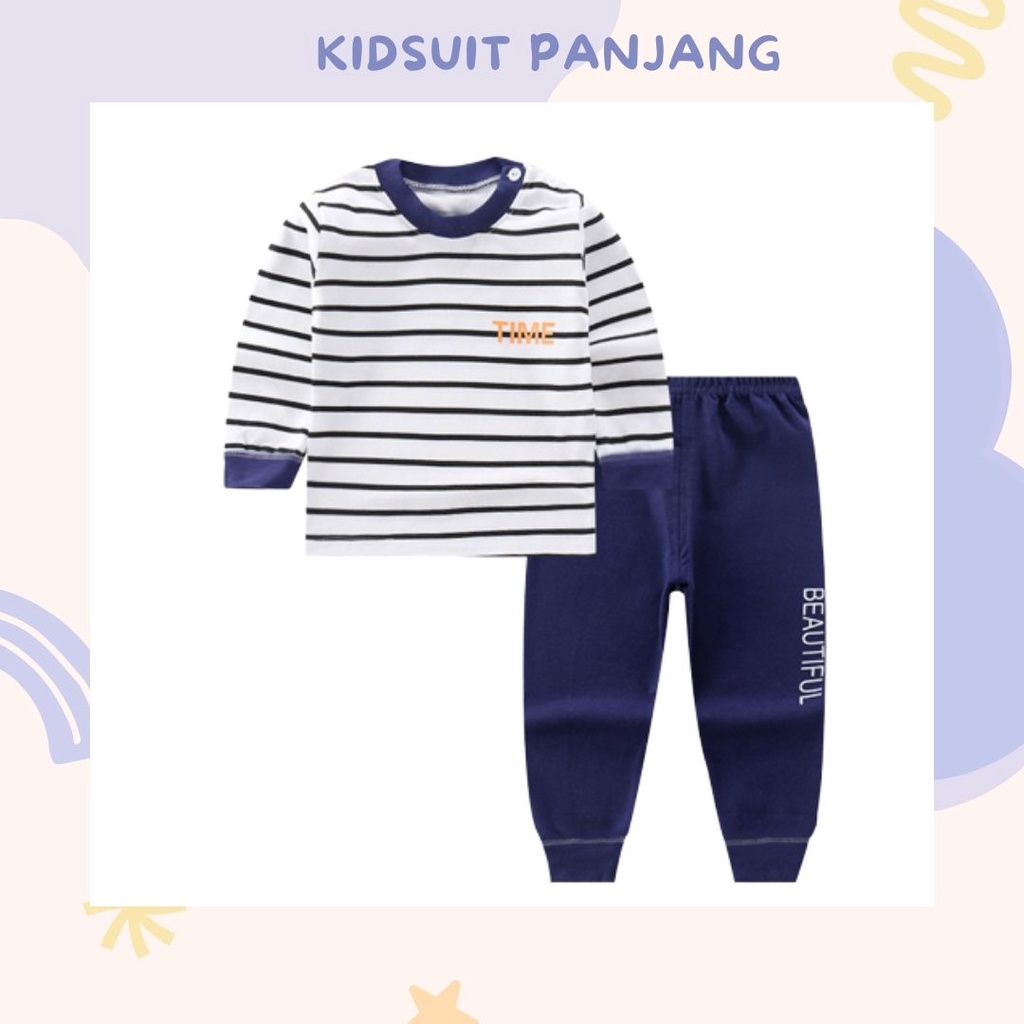 HappyOliver KIDS SUIT PIYAMA PANJANG Setelan Anak Bahan Kaos Celana Berkualitas Import cewek cowok H1-1