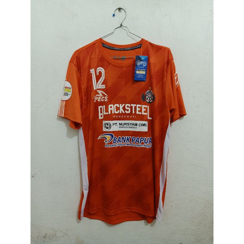 Jersey Blacksteel Manokwari 3rd PFL 2019 Original Specs Full patch sponsor Nameset Runtuboy