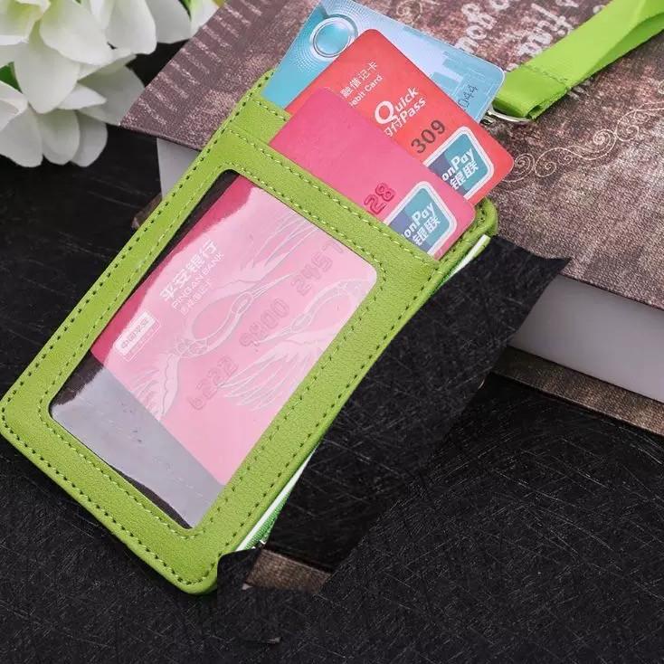 

[PRODUK VBEQ7] Name Tag Kulit Holder Kalung Gantung Dada Id Card 4 Kartu Karyawan V8G