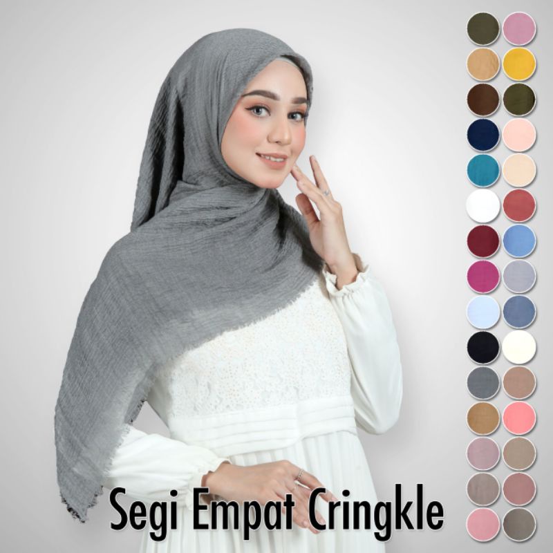 Hijab Segiempat Crincle / Crincle Rawis / Pashmina Crincle