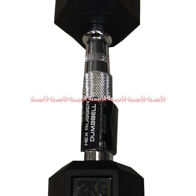 Berwyn Hex Rubber Dumbbell 2kg Black Barbel 2 Kg Hitam Olahraga Angkat Besi Dumbel Berwin Olah Raga Angkat Beban
