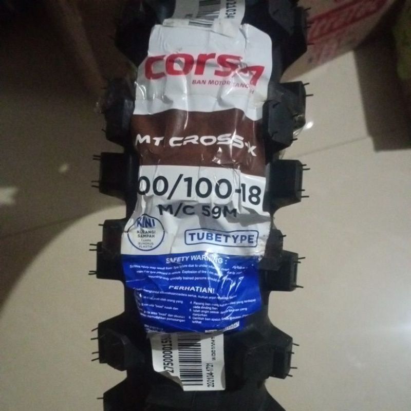BAN TRAIL CORSA 100 100 RING 18 MT CROSS-X 100/100-18 Ban Luar Motor Tril Traill Trial Tubetype