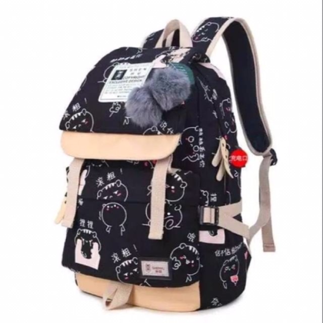 Tas Ransel Perempuan Untuk Sekolah Sd Smp Sma L0v3 B3t3s CX1 Free Gantungan Dan My B0ttl3 Lucu