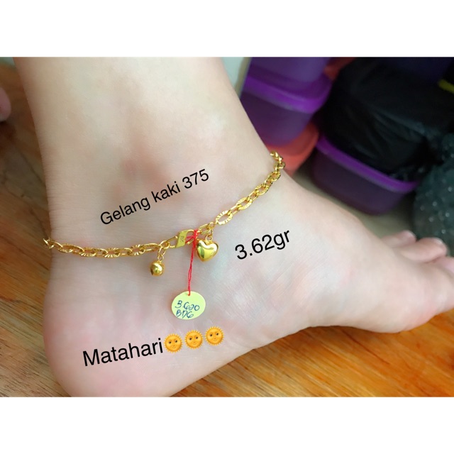 Gelang Kaki Emas 375 | MODELEMASTERBARU