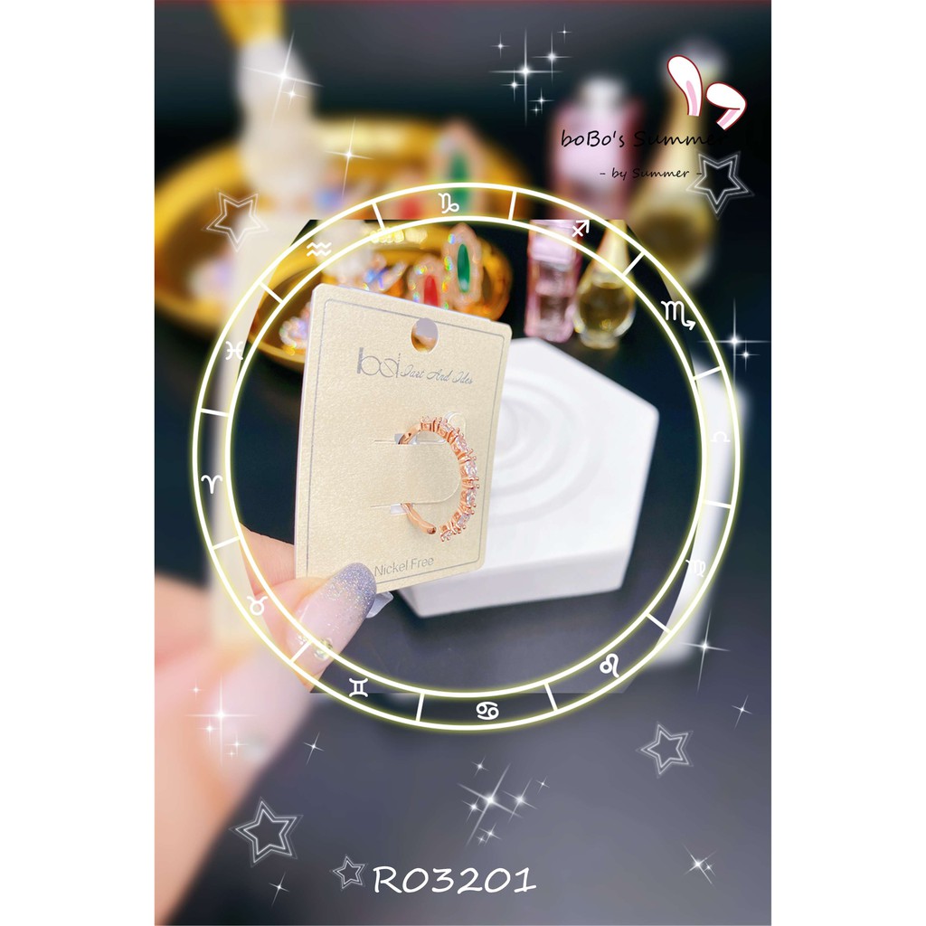 Cincin Permata Zircon Baris Adjustable Aksesoris Fashion Premium Style Korea
