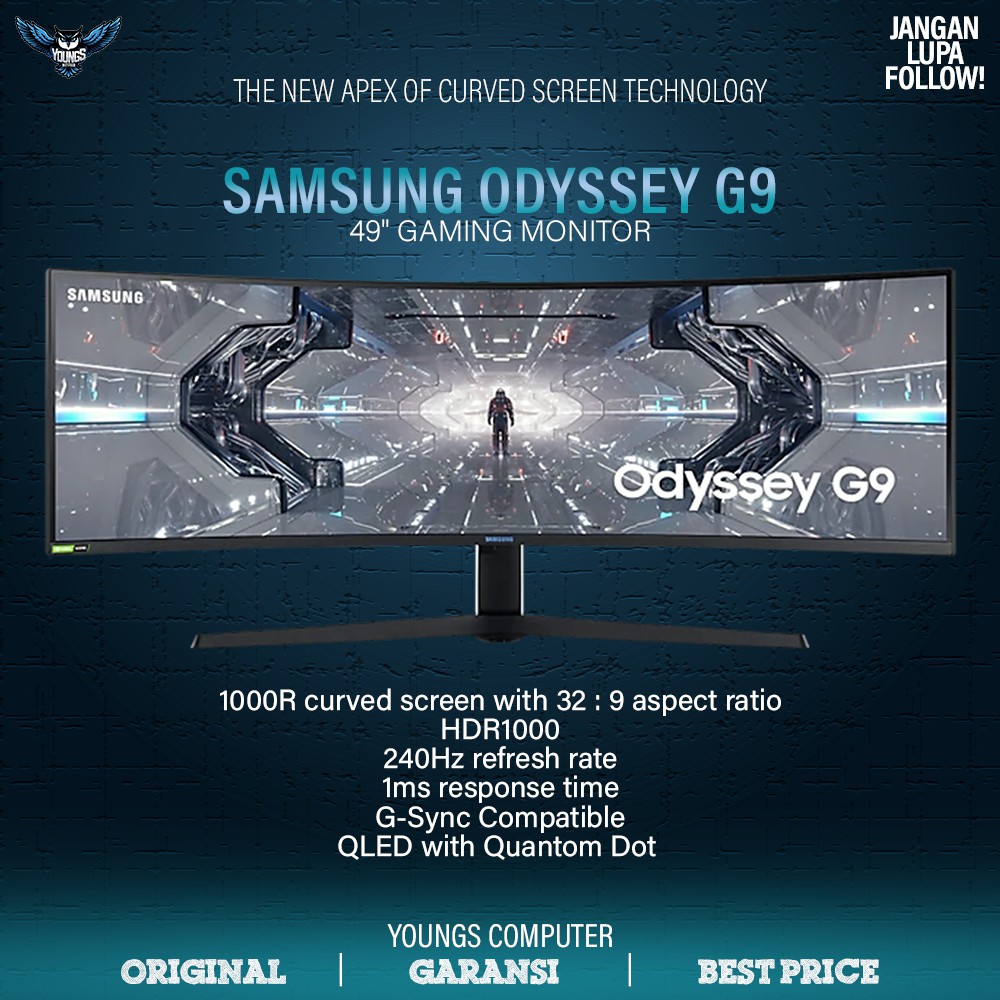 SAMSUNG ODYSSEY G9 49&quot; 240Hz 1ms QLED GAMING MONITOR 49 LC49G95TSSEXXD