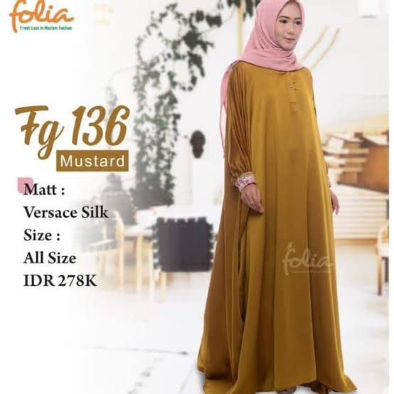 Kaftan Folia FG136 / Gamis Folia Kaftan FG 136 / Gamis Dewas Kaftan FG136