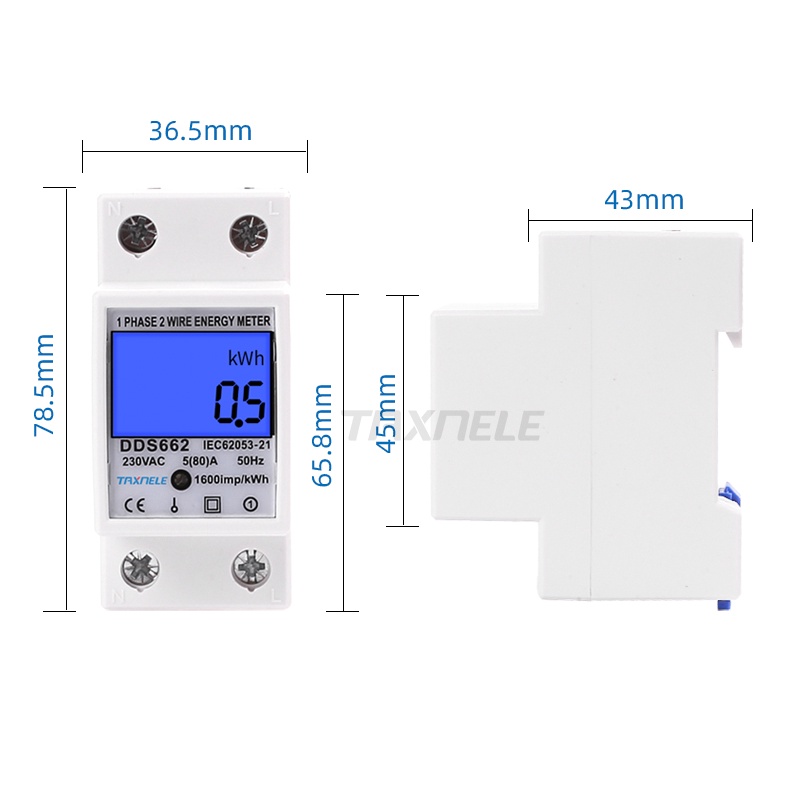 Voltmeter Ammeter Wattmeter kWh Meter Dinrail 5A-80A AC 220V