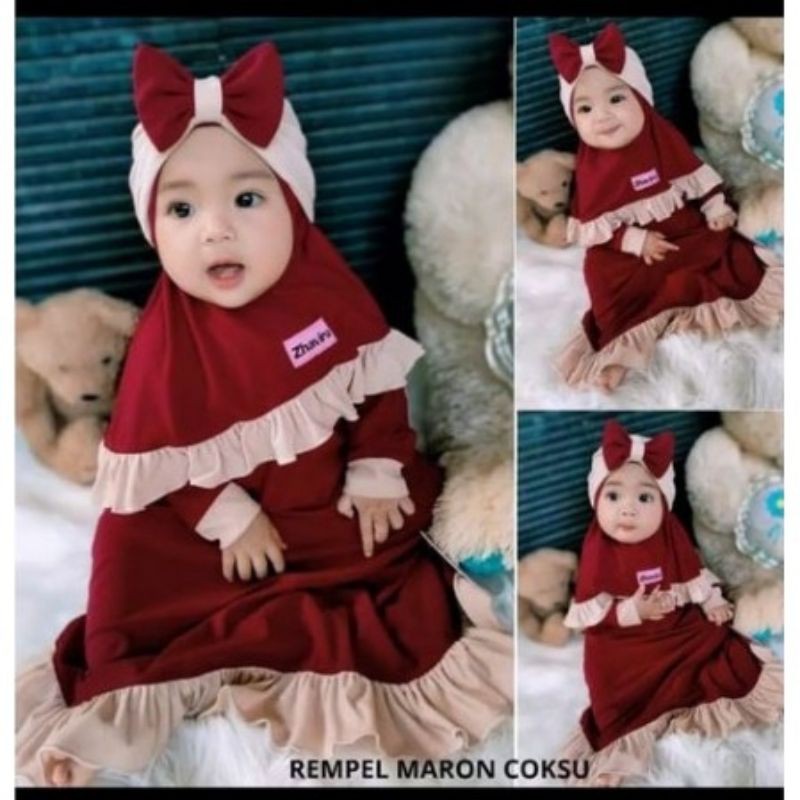 Gamis Set Syari Anak Usia 0 bln - 4th | Marwah Syar'i Kids | Gamis Anak Perempuan | Gamis Bayi | Gam