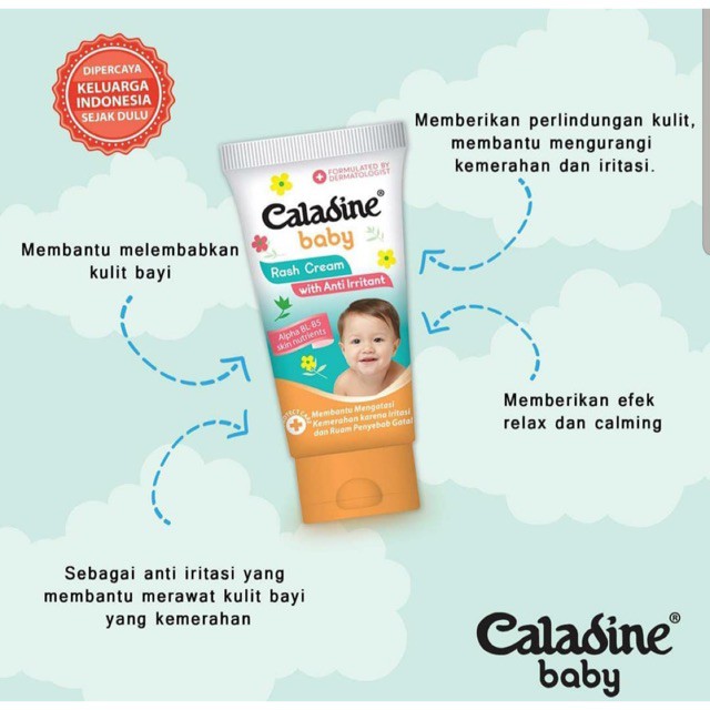 Caladine Baby Rash Cream 50gr - Krim Untuk Ruam dan Iritasi Bayi 50 gr