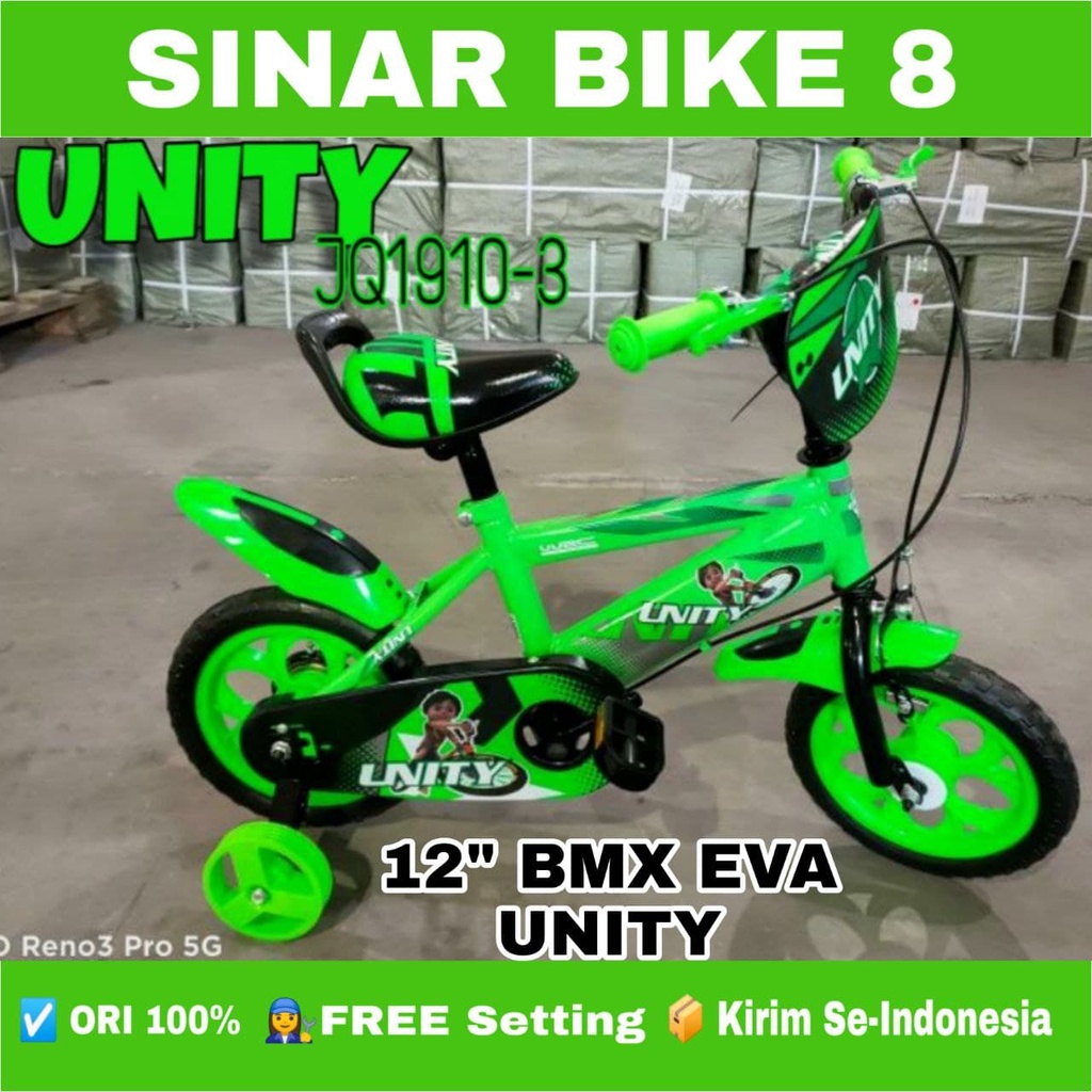 Sepeda Anak BMX UNITY JQ1910-3 EVA Ban Mati Ukuran 12 Inch