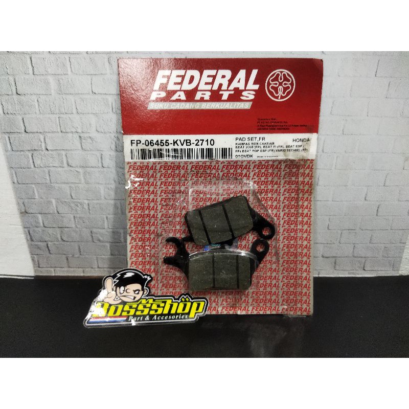 FEDERAL KVB | Kampas Rem Cakram Depan /DisPad Beat /Vario /Spacy /Scoopy /Genio 2008/2019