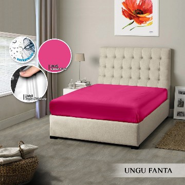 SPREI MONALISA POLOS WATERPROOF - 160x200 anti ompol air water proof polos emboss- 160 QUEEN sp160wpmona-Ungu Fanta