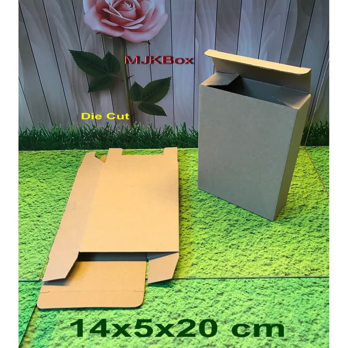 

SALE Kardus karton box uk.14x5x20 cm,,,,Die Cut....Baru polos minimal beli 20 pcs