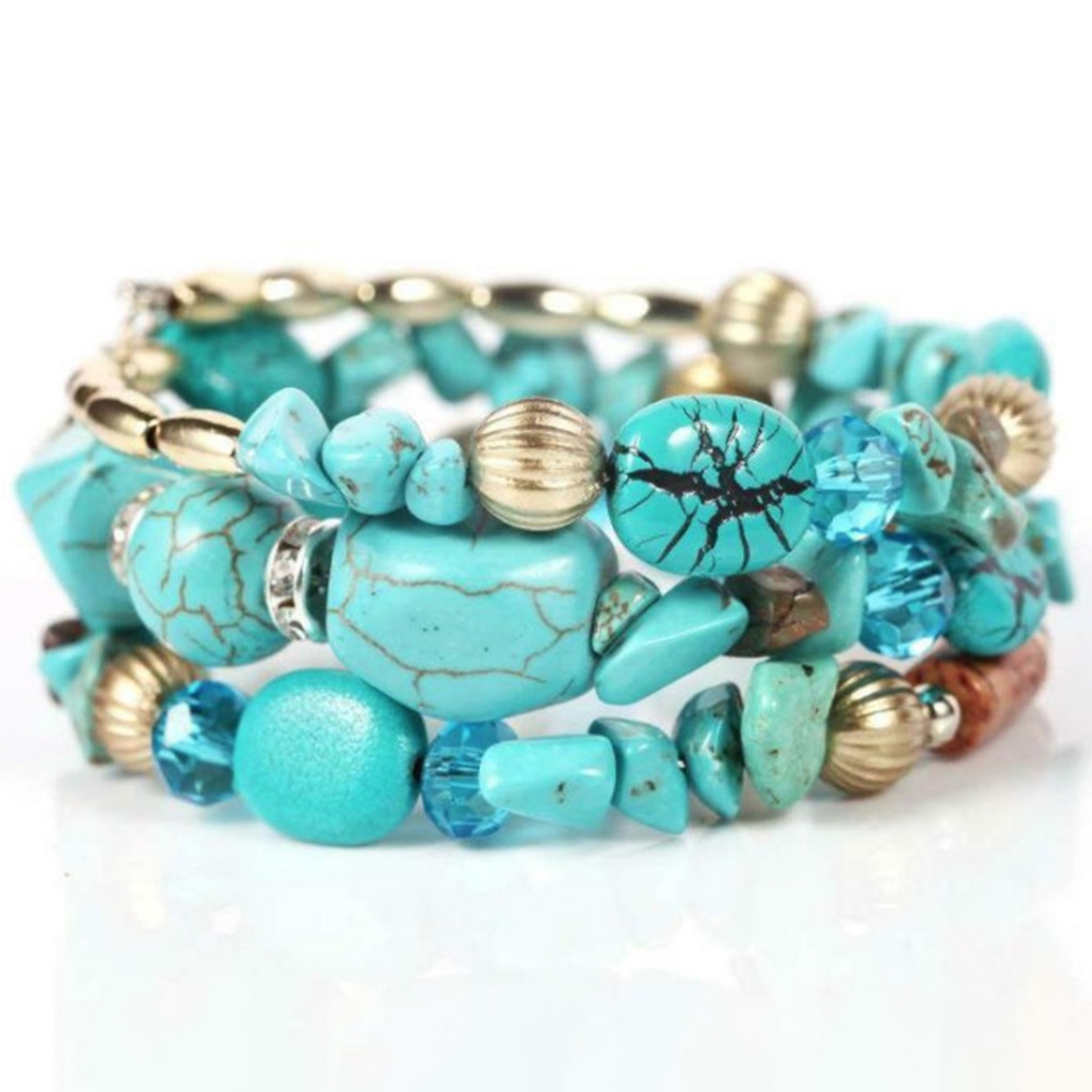 Hu Hu Hu Hu Hu Alat Bantu Pasang Kacamata♡ Gelang Tangan Manikmanik Kaca Multi Layer Gaya Etnik Bohemian Untuk Wanita