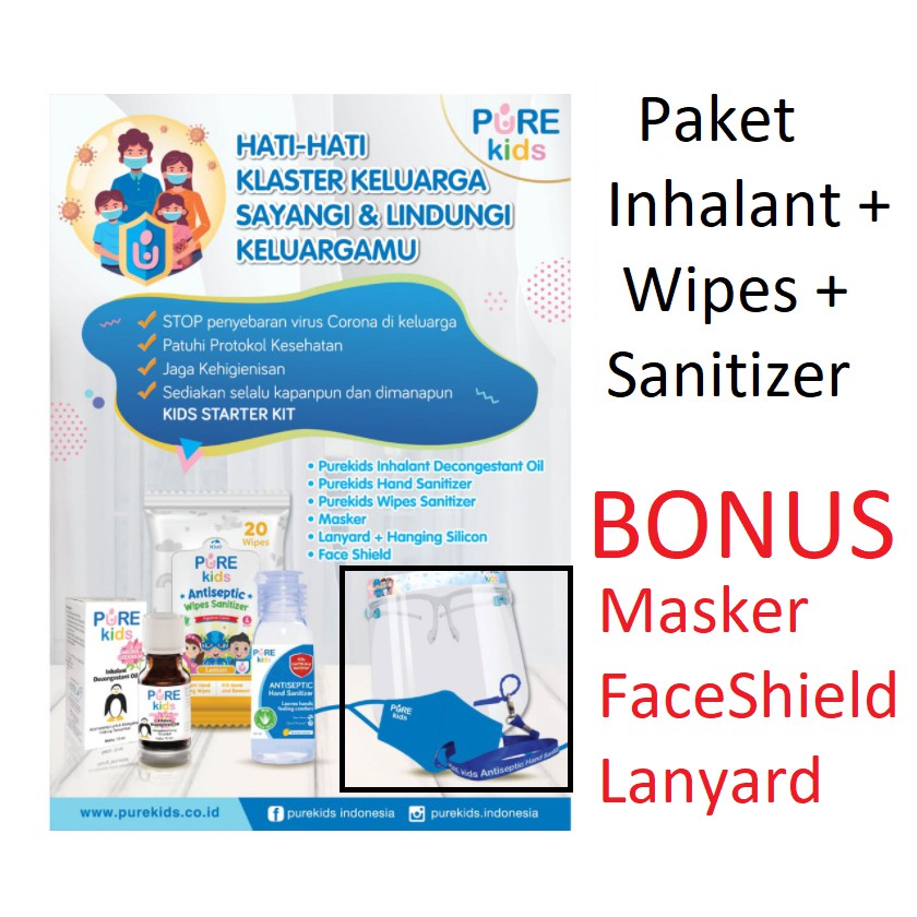 Pure Kids Baby Anti Covid Package Free Faceshield, Masker &amp; Lanyard