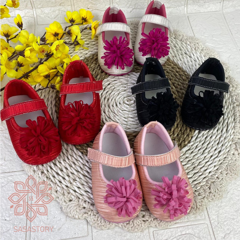 mandirishoestore-SEPATU  ANAK BAYI PEREMPUAN BUNGA MEKAR ALBANY 0-12 BULAN LPY03