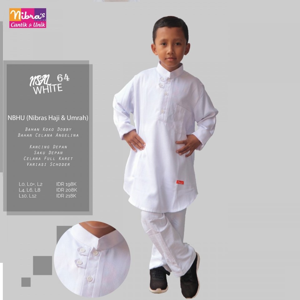 NIBRAS KOKO ANAK dan GAMIS ANAK PUTIH / NIBRAS HAJI & UMRAH