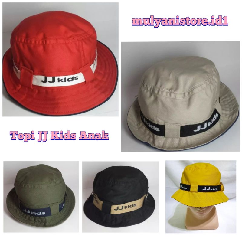 Topi Bucket Hat JJ Kids Polos Anak Laki-Laki & Perempuan Untuk Umur (1-5Tahun)