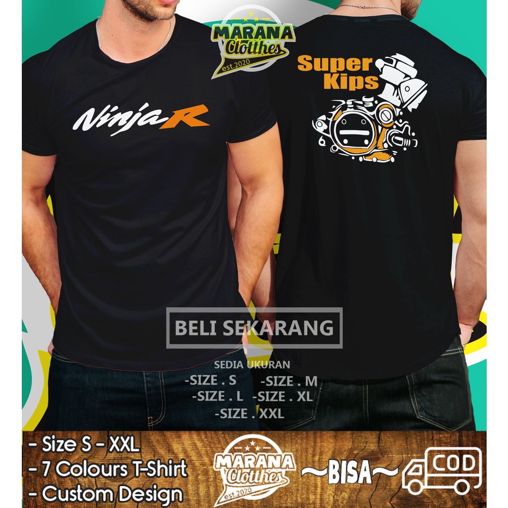 Kaos Kawasaki Ninja R Super Kips Mesin v2 Baju Otomotif