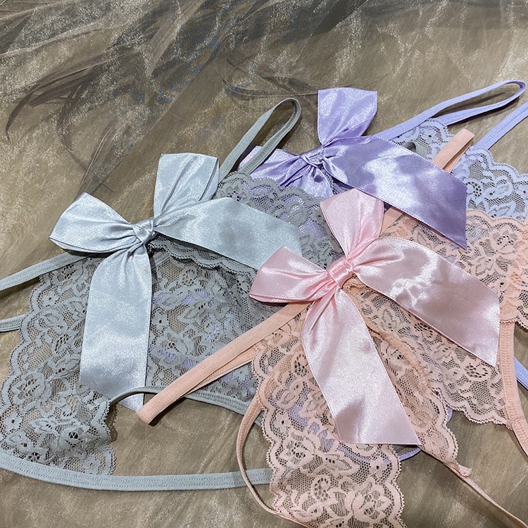 Lingerie Wanita Celana Dalam Brief Berongga Sexy Open Renda Transparan Ukuran Jumbo G String 3C231