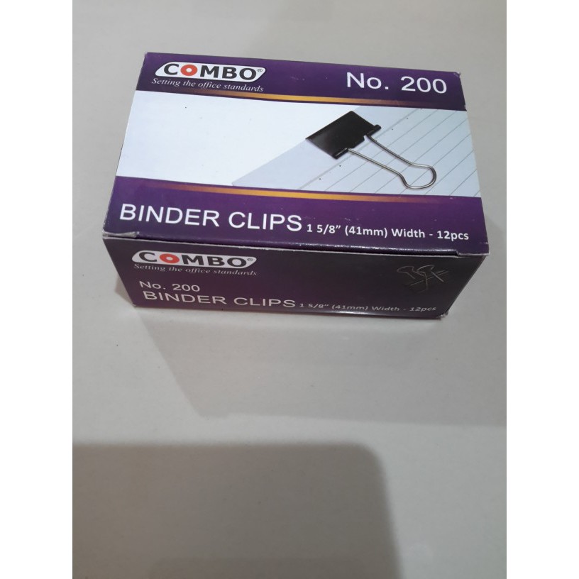 

[BOX ISI 12] BINDER CLIPS NO. 200 5/8” 41 MM , PENJEPIT KERTAS KENKO , PAPER CLIP , COMBO