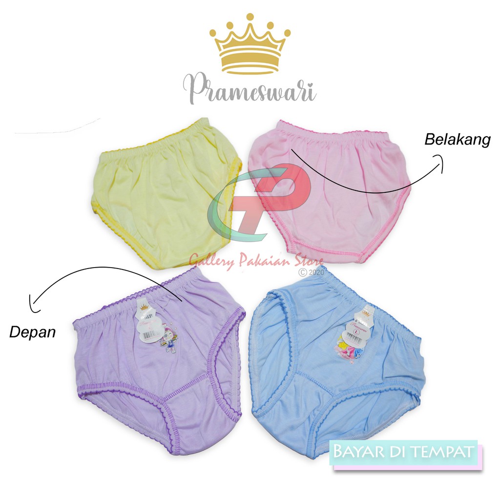 CELANA DALAM ANAK PEREMPUAN 6 PCS MULTI WARNA SIZE S/M/L TERMURAH