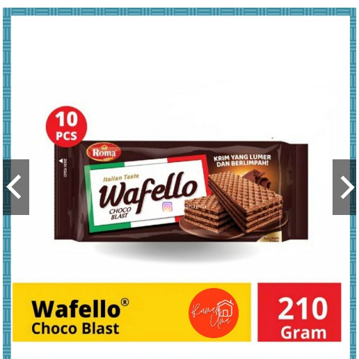 

Wafer Roma Wafello Wafelo Choco Blast Italian Taste 21g - 10pc