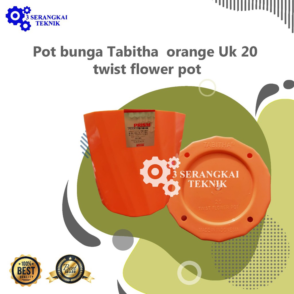 Pot bunga tanaman tabitha twist flower orange 20 - PRISMA 20