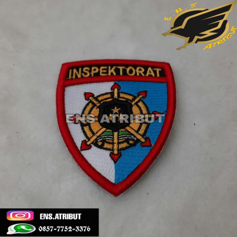 brivet/ bedge /bet lengan  inspektorat  polri bordir timbul 3D