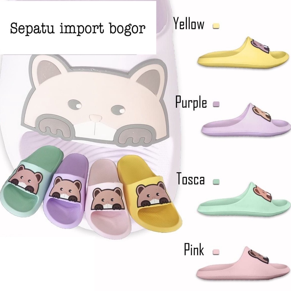 Sandal Karet Korea TOMO KARTUN / Sendal Santai Indoor eva Sandal Cewek Rumah