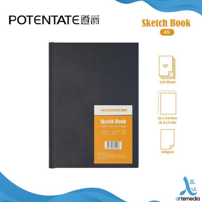 

Gilaa!!! Buku Sketsa Potentate Hard Cover A5 Stitch Bound Sketchbook Berkualitas