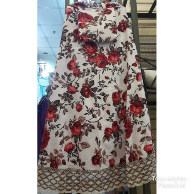 Mukena katun jepang renda